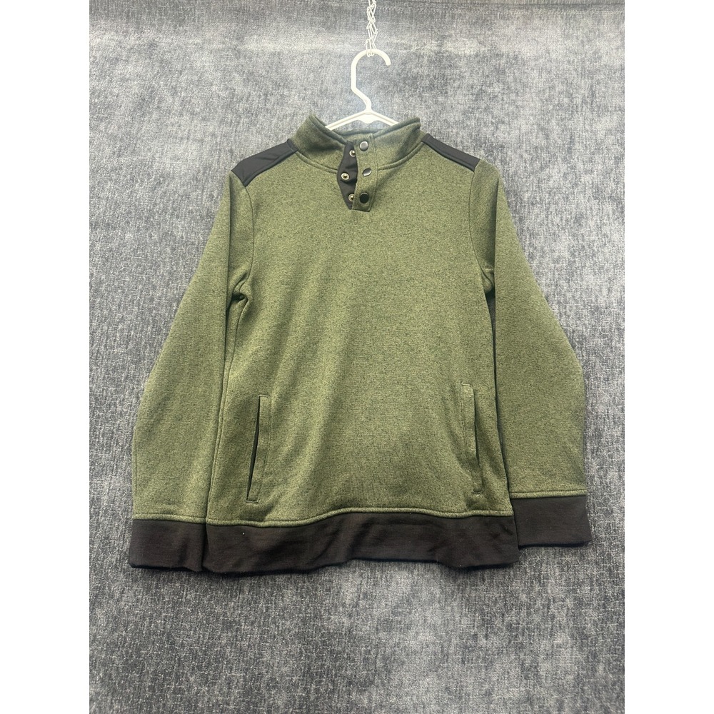 Urban Pipeline Sweater Boys XL Green Fleece Classic Fit Long Sleeve Quarter Snap